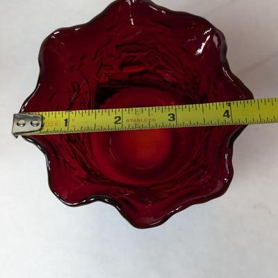 Red Fenton Wreathed Cherry Cream and Sugar
