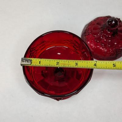 Red Fenton Wreathed Cherry Cream and Sugar