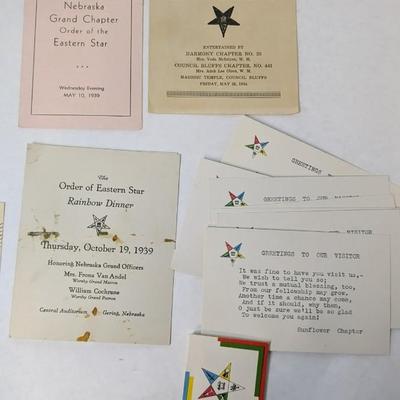 Order of the Eastern Star Masonic Memorabilia