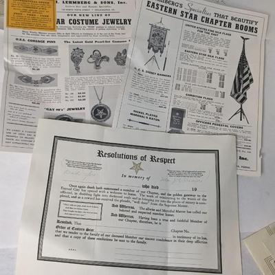 Order of the Eastern Star Masonic Memorabilia