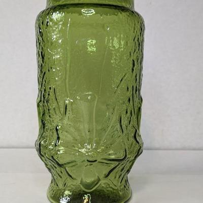Anchor Hocking Rainflower in Green Apothecary Jar