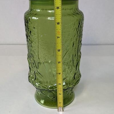 Anchor Hocking Rainflower in Green Apothecary Jar