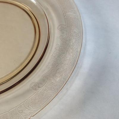 Fostoria Glass Vesper Amber Dinner Plates