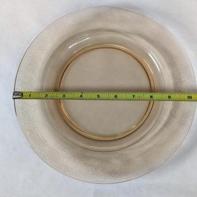 Fostoria Glass Vesper Amber Dinner Plates