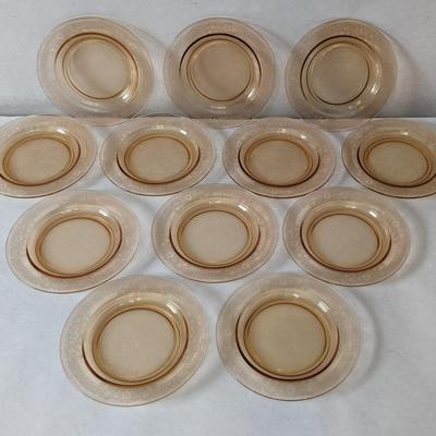 Fostoria Glass Vesper Amber 6 1/8" Plates