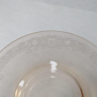 Fostoria Glass Vesper Amber 5 7/8" Double Rim Saucers