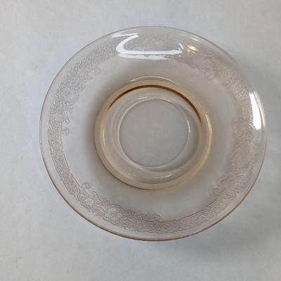 Fostoria Glass Vesper Amber 5 7/8" Double Rim Saucers
