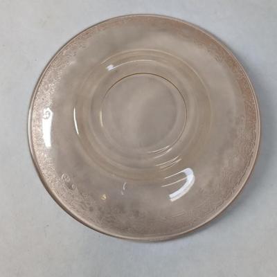 Fostoria Glass Vesper Amber 5 7/8" Double Rim Saucers
