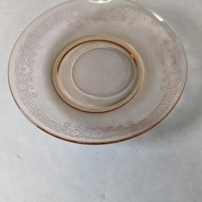 Fostoria Glass Vesper Amber 5 7/8" Double Rim Saucers