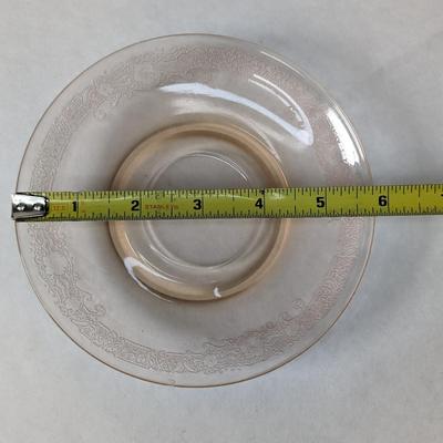 Fostoria Glass Vesper Amber 5 7/8" Double Rim Saucers