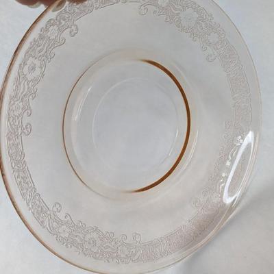 Fostoria Glass Vesper Amber 5 7/8" Double Rim Saucers