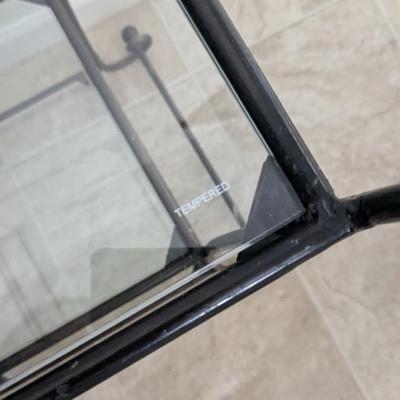 Glass and Iron Shelf and Trays