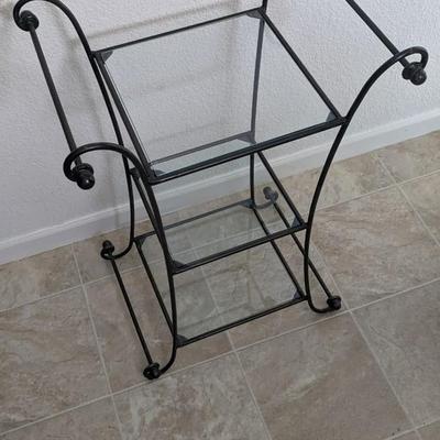 Glass and Iron Shelf and Trays