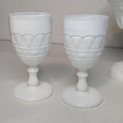 Kemple Lace Milk Glass Assortment