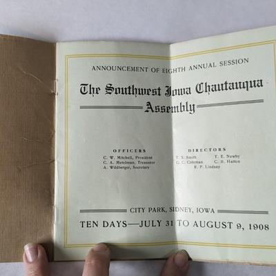 Iowa Chautauqua Early 1900's Ephemera and Postcards