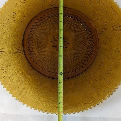 Amber Glass Pitcher and Tray
