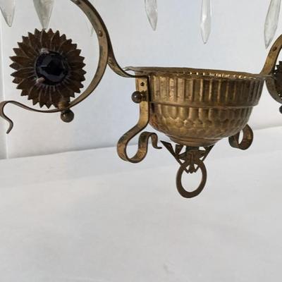 Hanging Oil Lamp with Glass Shade