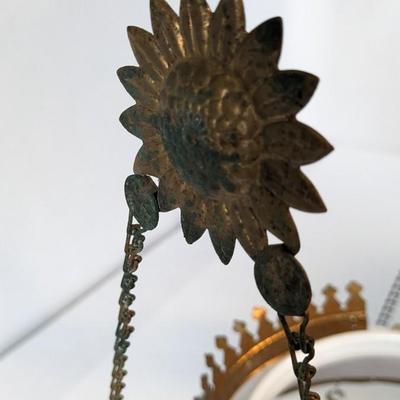 Hanging Oil Lamp with Glass Shade