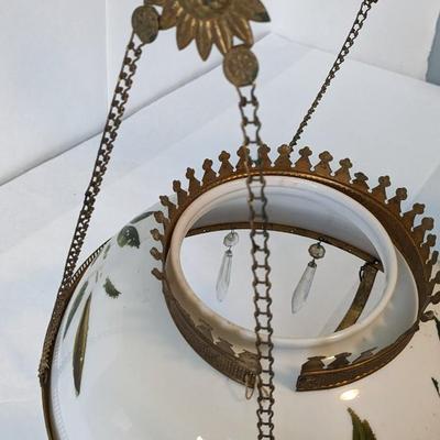 Hanging Oil Lamp with Glass Shade