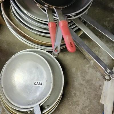 Variety sizes of frying pans