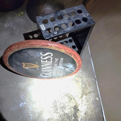 Pool cue holder, beer sign