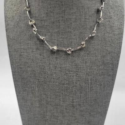 Silver Toned Heart Necklace