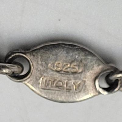 Garnett Medallion on Sterling 925 Chain