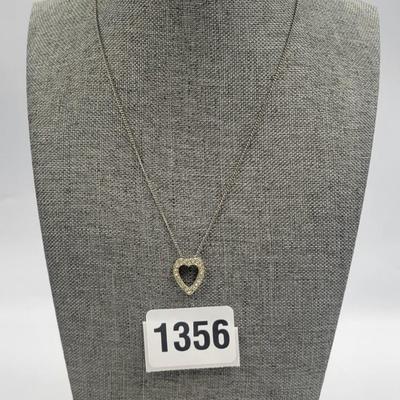 Silver Toned Heart Pendant Necklace