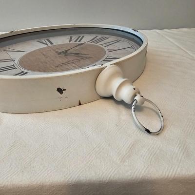 Wrought Iron Table, Caddy & Oval Clock.   (UB-JS)