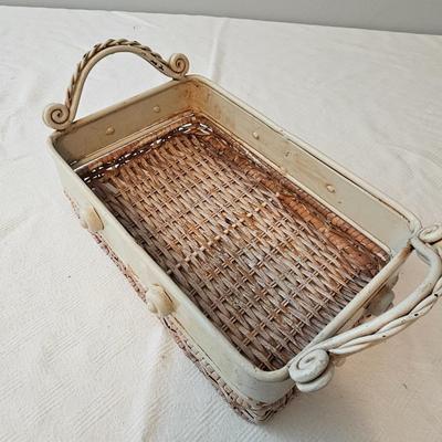 Wrought Iron Table, Caddy & Oval Clock.   (UB-JS)