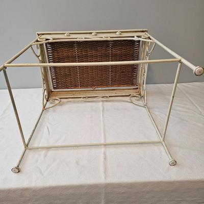 Wrought Iron Table, Caddy & Oval Clock.   (UB-JS)