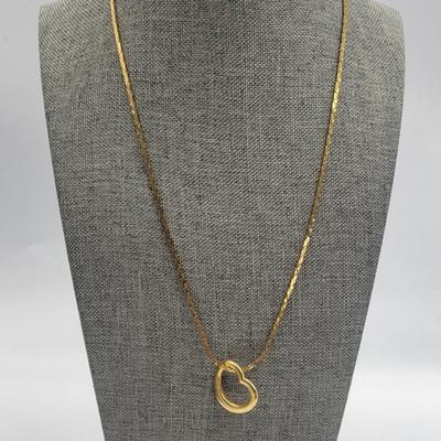 14K Gold Plated Heart Pendant Necklace