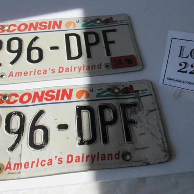 Matching Pair of Car License Plates
