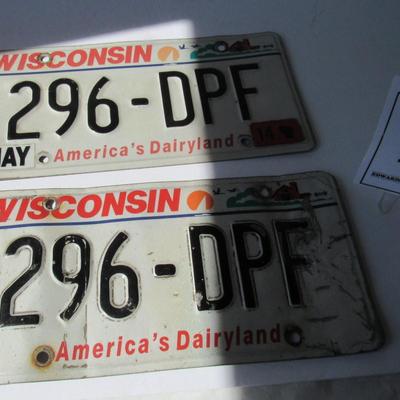 Matching Pair of Car License Plates