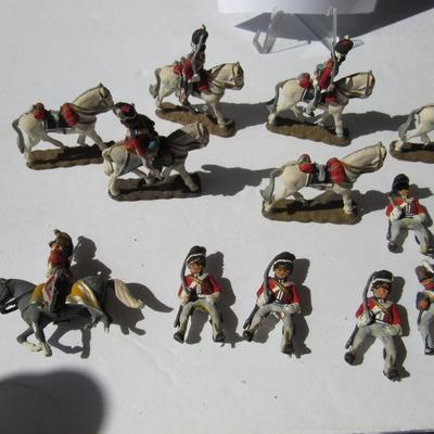 Lot of Miniature Lead Soldiers on Horseback - Read Description