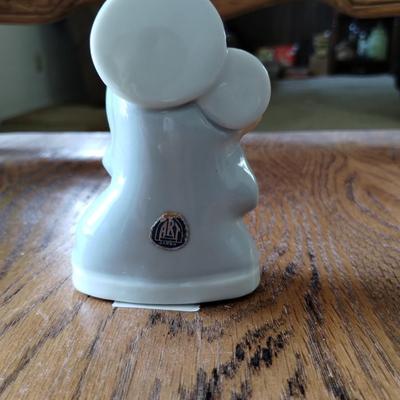 Virgin Mary Statue with Baby Jesus 1970s Porcelain Figurine