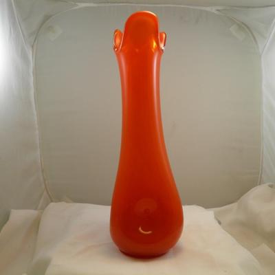 Mid Century Modern Slung Glass Vase 15.5" Tall