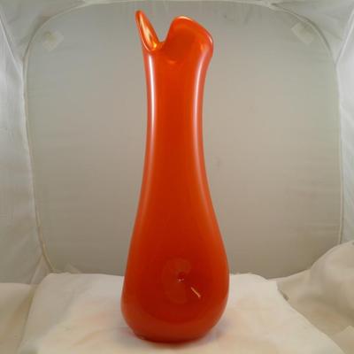Mid Century Modern Slung Glass Vase 15.5" Tall