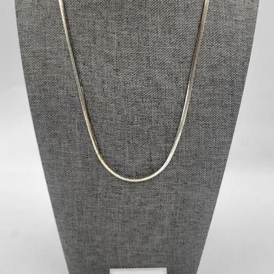 Silver Magic Oval Herringbone 040 Necklace