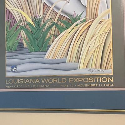 HUGH RICKS ~ 1984 Louisiana World Exposition Heron Print ~ *Read Details