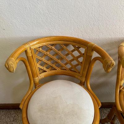 TABLE FOR TWO - VINTAGE RATTAN BAMBOO DINETTE TABLE