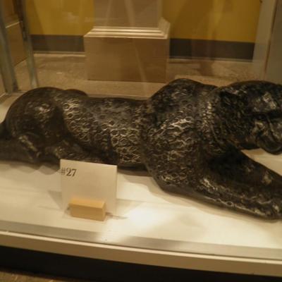 Large Cement Cheetah Sculpture 8"x24"