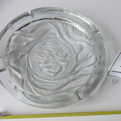 Lot 235: Vintage Blenko Large Celestial Sun Ashtray/MCM