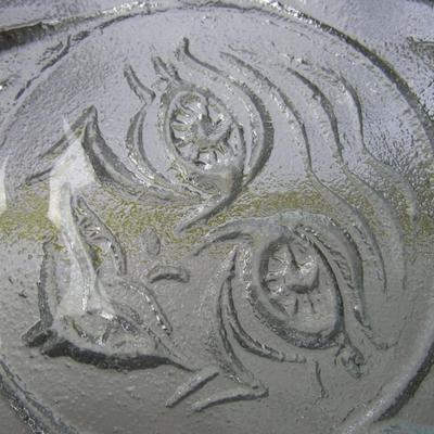 Lot 235: Vintage Blenko Large Celestial Sun Ashtray/MCM
