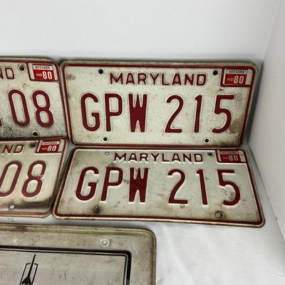 203 Vintage 1980's Maryland License Plates