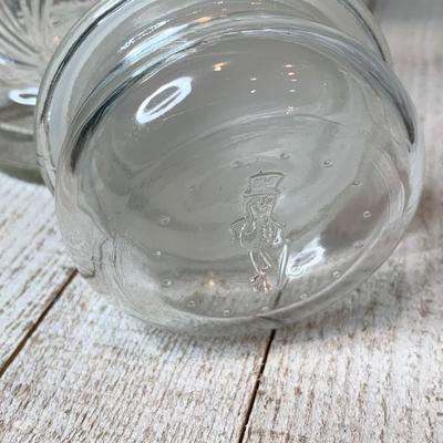 Mr. Peanut Glass Jar w/Top Hat Lid 75th Birthday 1991 & 1982 Planters Mr Peanut Glass Jar
