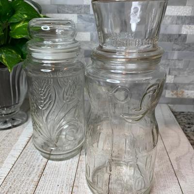 Mr. Peanut Glass Jar w/Top Hat Lid 75th Birthday 1991 & 1982 Planters Mr Peanut Glass Jar