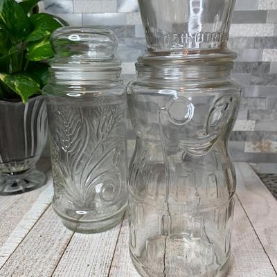 Mr. Peanut Glass Jar w/Top Hat Lid 75th Birthday 1991 & 1982 Planters Mr Peanut Glass Jar