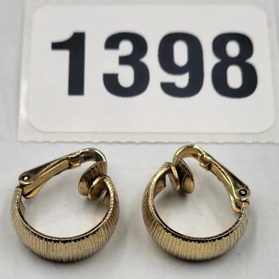 Gold Toned Hoop Clip On Earrings