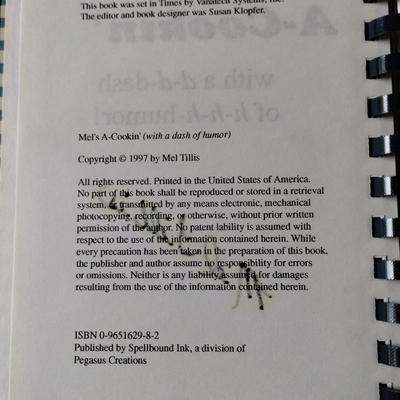 Signed Mel's A Cookin Cook book